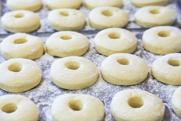 equal uncooked pastry half-finished