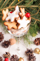 Glass of Christmas cookies