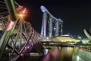 Singapore,Oct 21st,2014:View  central business buildings and landmarks of Singapore.