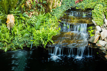 Fototapeta premium Waterfall in garden design.