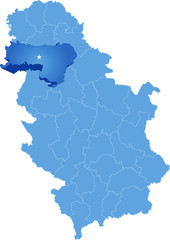 Map of Serbia, Subdivision Srem District