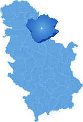 Map of Serbia, Subdivision South Banat District
