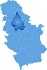 Map of Serbia, Subdivision City of Belgrade