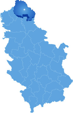 Map of Serbia, Subdivision North Banat District