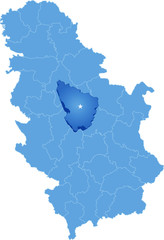 Map of Serbia, Subdivision Sumadija District