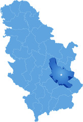 Map of Serbia, Subdivision Nisava District