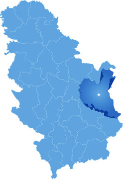 Map of Serbia, Subdivision Zajecar District