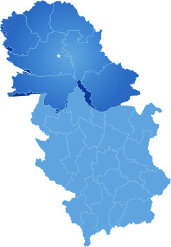 Map of Serbia, Autonomous Province of Vojvodina