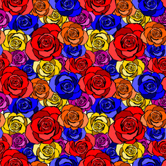 Rose vector full colour align to pattern