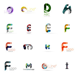 Set of universal company logo ideas, business icon collection