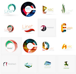 Set of universal company logo ideas, business icon collection