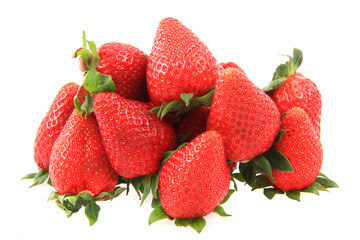 fresh red strawberries isolated