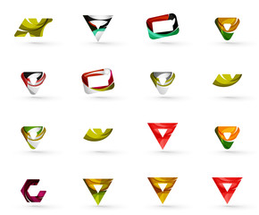 Set of various geometric icons -  rectangles triangles squares