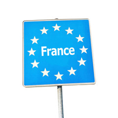 Border sign of france, europe