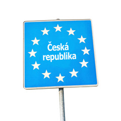 Border sign of czech republic, europe