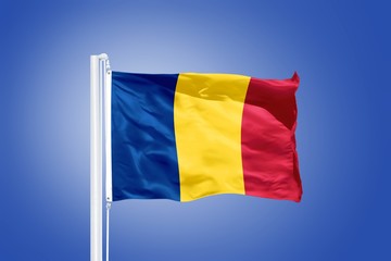 Flag of XXX flying against a blue sky