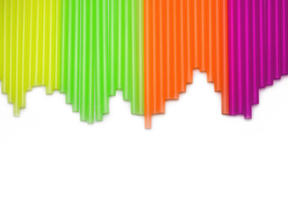 Multi colored plastic drinking straws. Stock index version