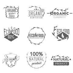 Set of vintage organic labels, badges and design elements for your emblems.