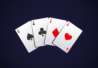 Ace poker card set. Poker symbols and cards