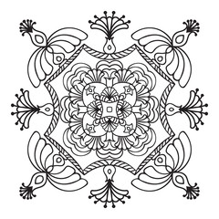 Hand drawing zentangle mandala element. Italian majolica style