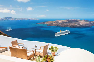 Naklejka premium Wyspa Santorini, Grecja.