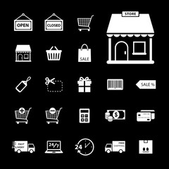 Online shopping icon. Shopping icon. E-commerce icon. silhouette