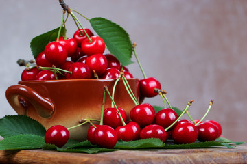 sweet cherry on the table