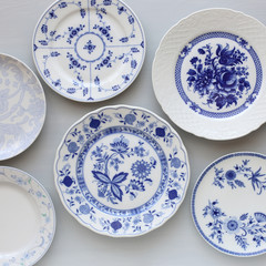 Vintage german plates in blue