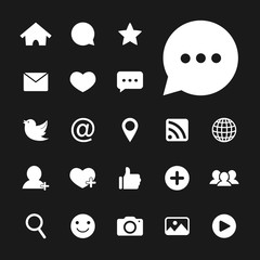  Social network icon. Social media icons. Vector. Illustration