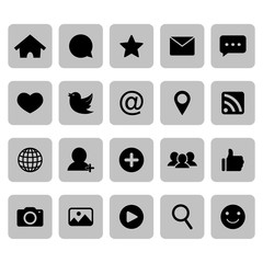  Social network icon. Social media icons. Vector. Illustration