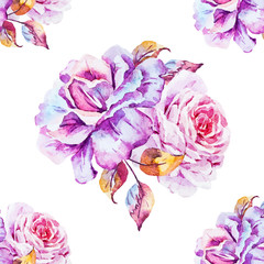 Watercolor floral vector pattern