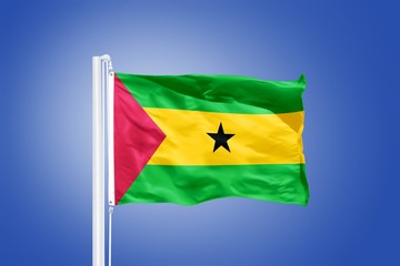 Flag of Sao Tome and Principe flying