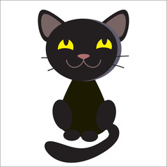 Black cat vector illustration