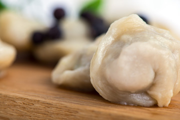 meat pockets on the wooden board