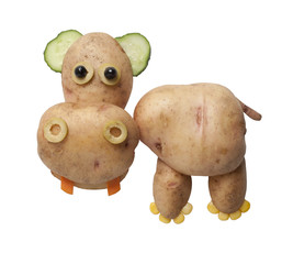Hippo made of potatoes