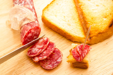 Finger food salami