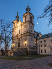Krakow, Poland, Pauline fathers church "on the Rock" (Skalka) in the evening