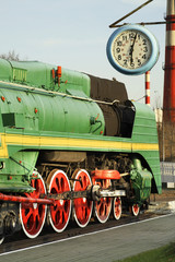 Obraz premium Old locomotive in Brest. Belarus