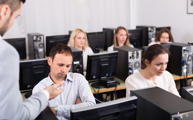 Angry manager displeased of employees