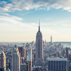 New York City, Manhattan skyline aerial view with Empire State building