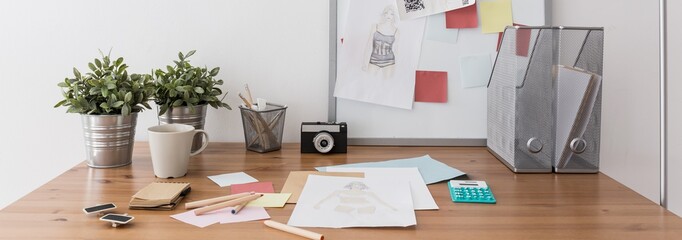 Workspace for young fashion designer