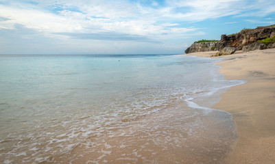 Sandy coast of the beach of Dreamland. Bali, Indonesia