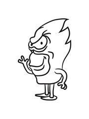 haired funny monster alien