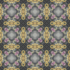 Seamlessly repeating ornamental wallpaper or textile pattern with hand painted floral motives.
