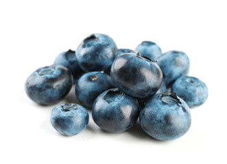 Fresh blueberries isolated on white