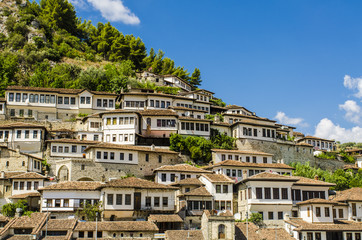 Fototapeta na wymiar View at old city of Berat in Albania