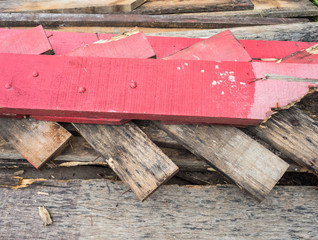 A scrap wood pile