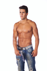 Fototapeta premium Man aiming a handgun