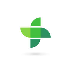 Cross plus bird mosaic medical logo icon design template element