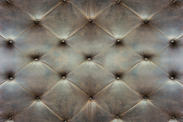 Genuine black leather upholstery background for a luxury decorat